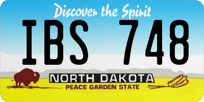 ND license plate IBS748