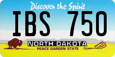 ND license plate IBS750