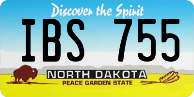 ND license plate IBS755