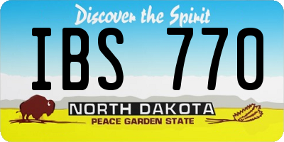 ND license plate IBS770