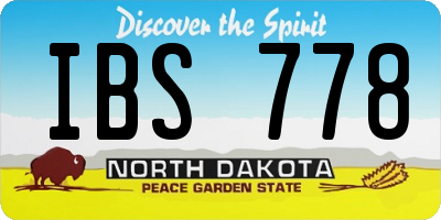 ND license plate IBS778
