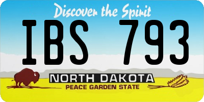 ND license plate IBS793