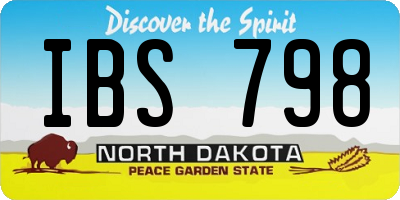 ND license plate IBS798