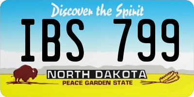 ND license plate IBS799