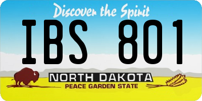 ND license plate IBS801