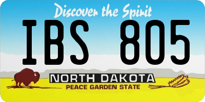 ND license plate IBS805
