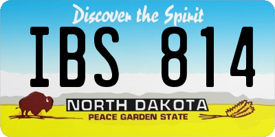 ND license plate IBS814
