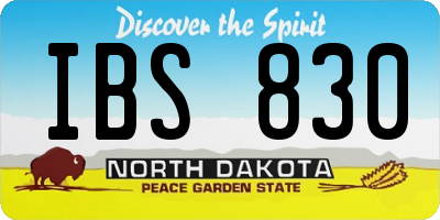 ND license plate IBS830