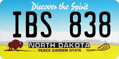 ND license plate IBS838