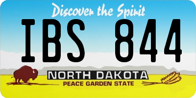 ND license plate IBS844