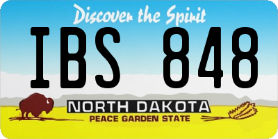 ND license plate IBS848