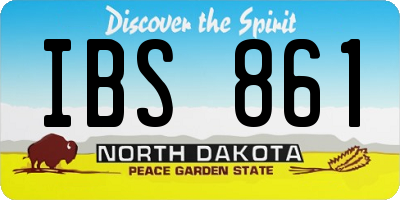 ND license plate IBS861