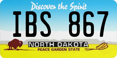 ND license plate IBS867