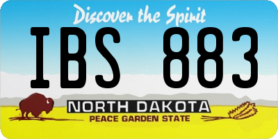ND license plate IBS883