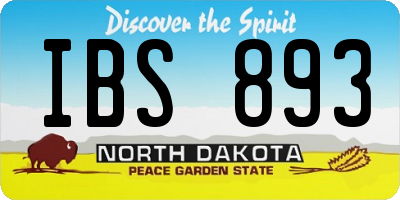 ND license plate IBS893