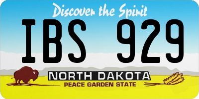 ND license plate IBS929
