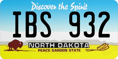 ND license plate IBS932