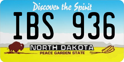 ND license plate IBS936