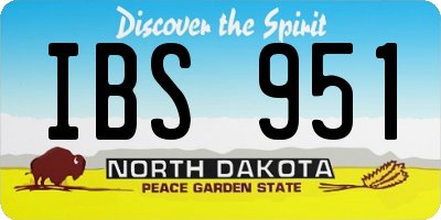 ND license plate IBS951