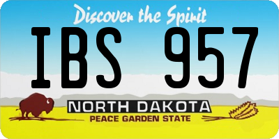 ND license plate IBS957