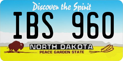 ND license plate IBS960