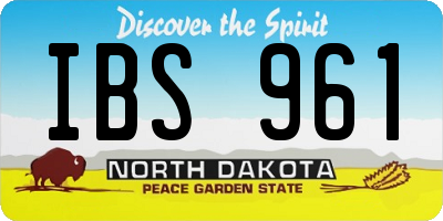 ND license plate IBS961