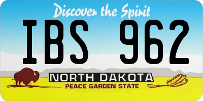ND license plate IBS962