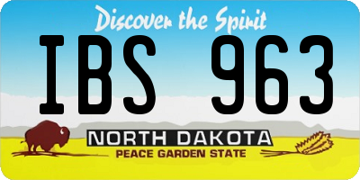ND license plate IBS963