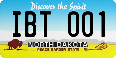 ND license plate IBT001