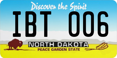 ND license plate IBT006