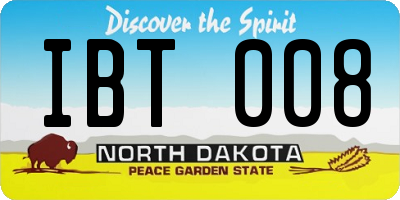 ND license plate IBT008