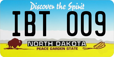 ND license plate IBT009