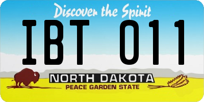 ND license plate IBT011