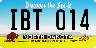 ND license plate IBT014