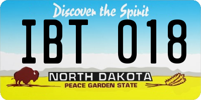 ND license plate IBT018