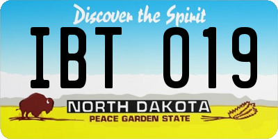 ND license plate IBT019