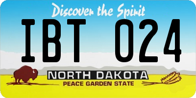 ND license plate IBT024