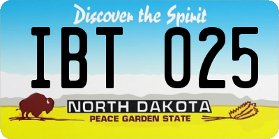 ND license plate IBT025