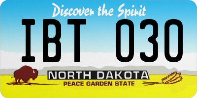 ND license plate IBT030