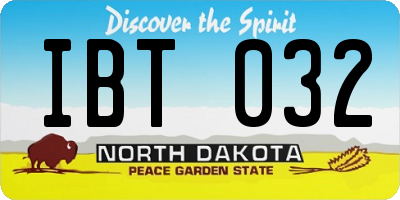 ND license plate IBT032