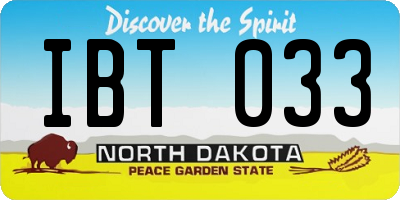 ND license plate IBT033