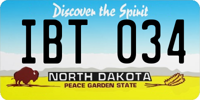 ND license plate IBT034