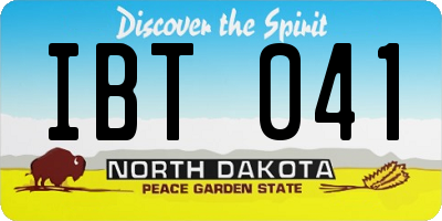 ND license plate IBT041