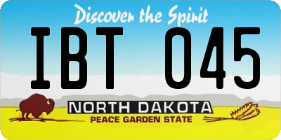 ND license plate IBT045