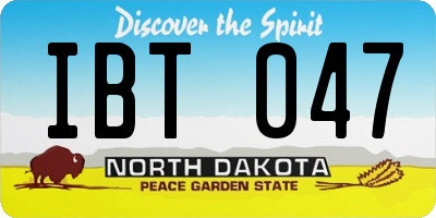 ND license plate IBT047