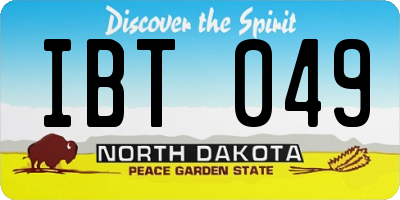 ND license plate IBT049