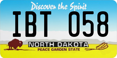 ND license plate IBT058