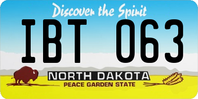 ND license plate IBT063