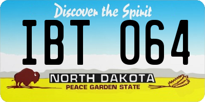 ND license plate IBT064