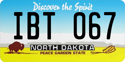 ND license plate IBT067
